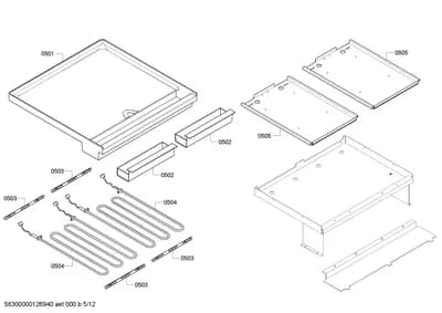 shelves trays, heatingparts (0501-0505)