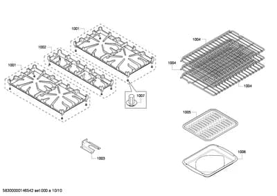 shelves trays (1001-1007)