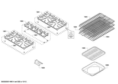 shelves trays (1001-1007)