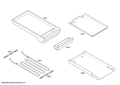 shelves trays, heatingparts (0501-0506)