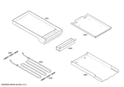 shelves trays, heatingparts (0501-0506)