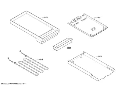 shelves trays, heatingparts (0501-0505)