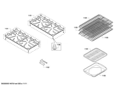shelves trays (1101-1106)
