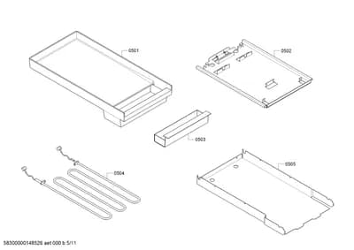 shelves trays, heatingparts (0501-0505)