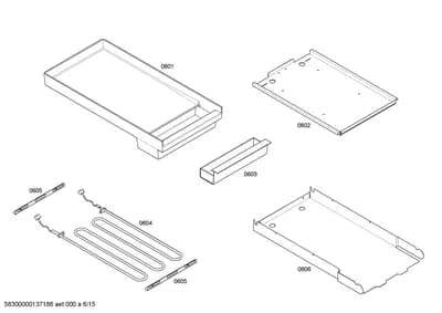shelves trays, heatingparts (0601-0606)