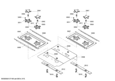 burnercaps rings, ignitionparts (0301-0312)