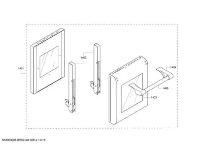 Door & Housing, Hinges (1401-1405)