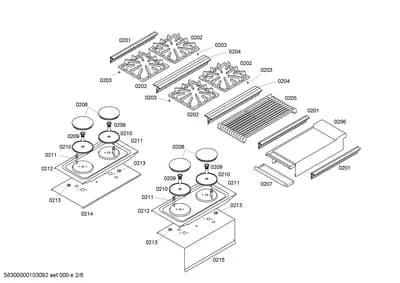 shelves trays, hotplates (0201-0215)