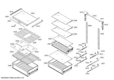 Rails, shelves trays (0301-0330)