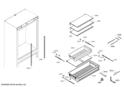 shelves trays, Rails (0301-0335)