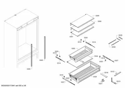 shelves trays, Rails (0301-0335)
