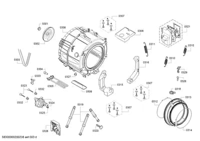 Screws, gaskets (0301-0333)