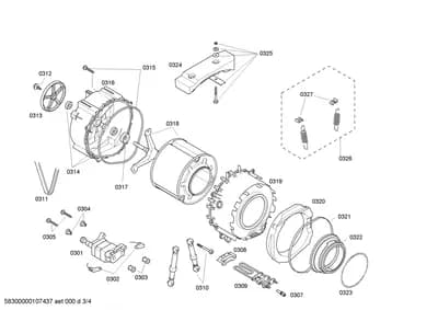 drums tubs, Screws (0301-0327)