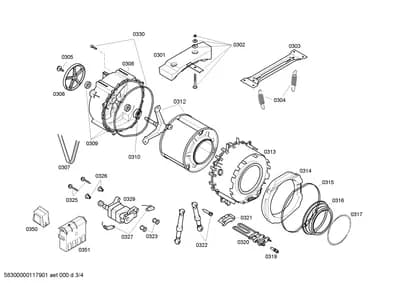 drums tubs, Screws (0301-0351)