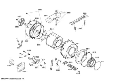 drums tubs, Screws (0301-0351)