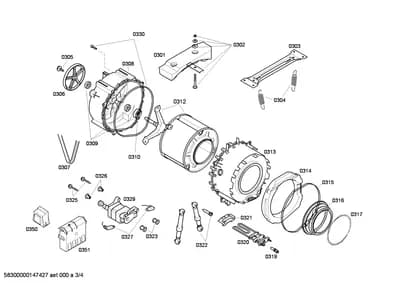 drums tubs, Screws (0301-0351)