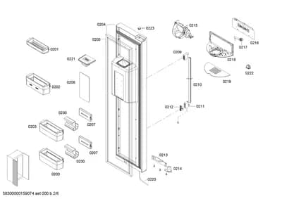 shelves trays, Door & Housing (0201-0223)