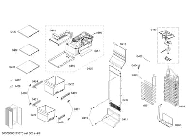 Rails, shelves trays (0403-0461)