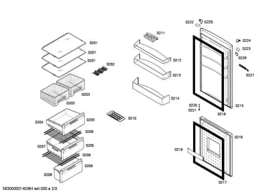 shelves trays, Screws (0206-0227)