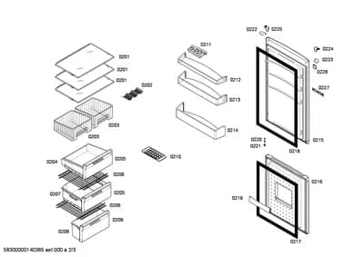 shelves trays, Screws (0206-0227)