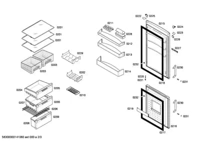 shelves trays, Screws (0206-0232)