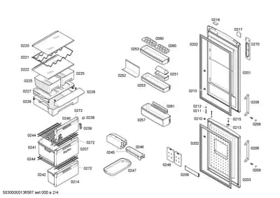 Screws, shelves trays (0210-0248)