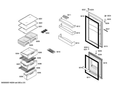 shelves trays, Screws (0206-0229)