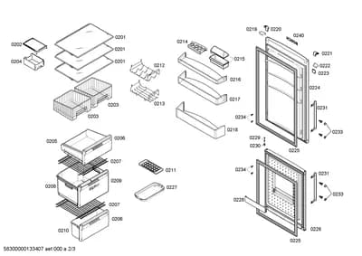 shelves trays, Screws (0207-0240)