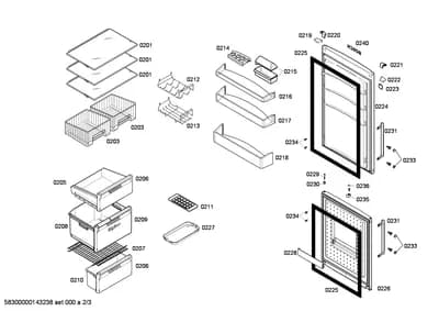 shelves trays, Door & Housing (0207-0240)