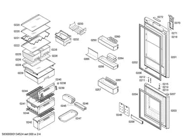 Screws, shelves trays (0211-0248)