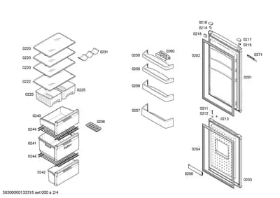 shelves trays, Screws (0211-0271)