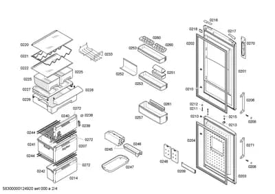 Screws, shelves trays (0210-0248)