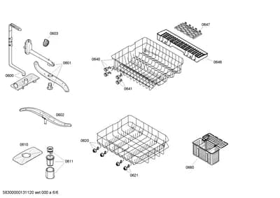 Spray Arms, Baskets & Wheels (0601-8100)