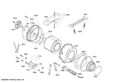 drums tubs, Screws (0301-0326)