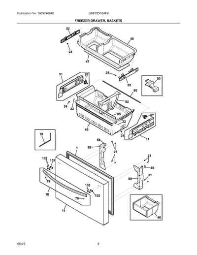 FREEZER DRAWER, BASKETS