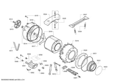 drums tubs, Screws (0302-0326)