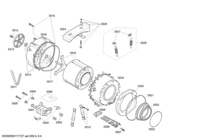 drums tubs, Screws (0301-0327)