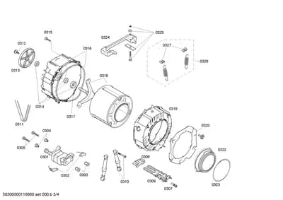 Screws, shockabsorbers (0302-0327)