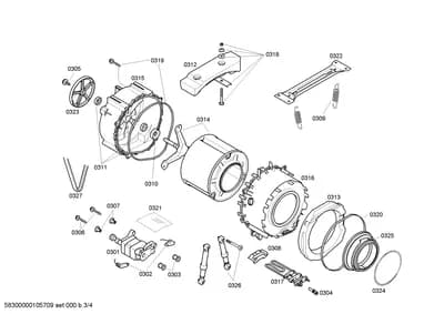 drums tubs, Screws (0301-0327)