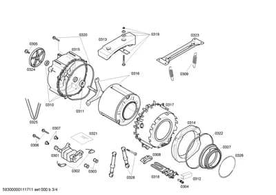 drums tubs, Screws (0301-0328)