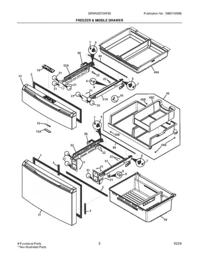FREEZER & MIDDLE DRAWER