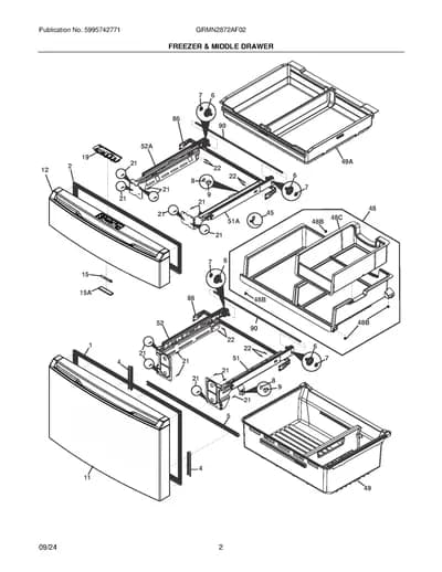FREEZER & MIDDLE DRAWER
