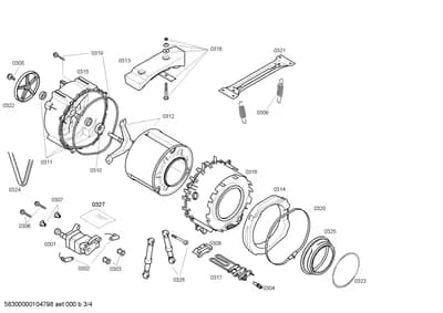 drums tubs, Screws (0301-0326)