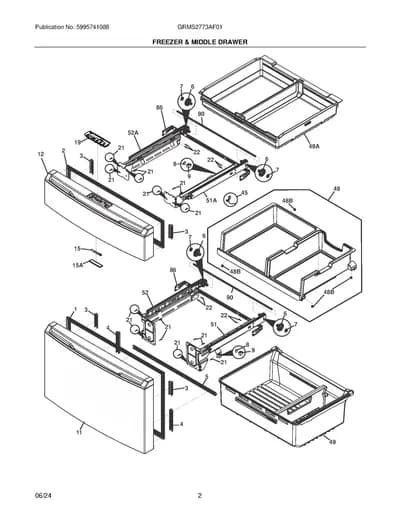 FREEZER & MIDDLE DRAWER