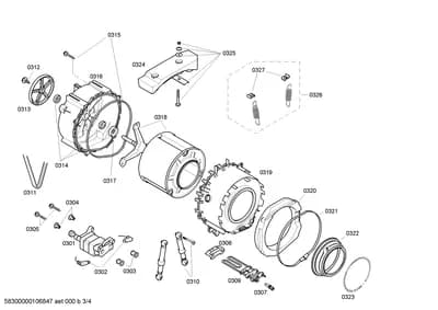 drums tubs, Screws (0301-0327)