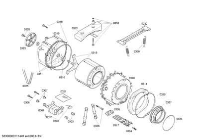 drums tubs, Screws (0301-0327)