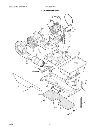 MOTOR/BLOWER/BELT