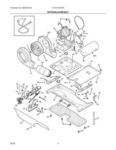 MOTOR/BLOWER/BELT