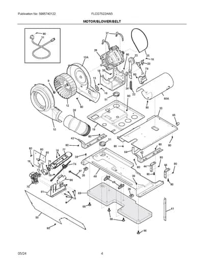 MOTOR/BLOWER/BELT
