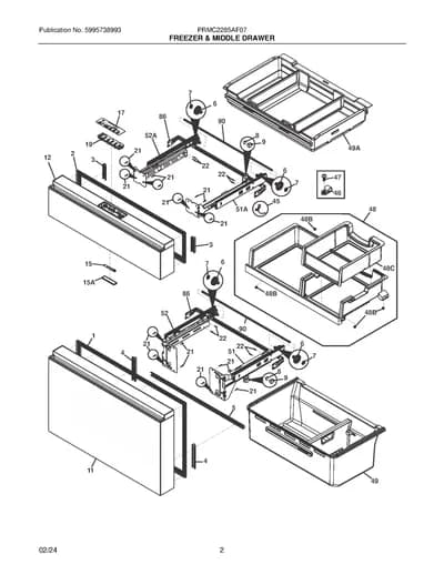 FREEZER & MIDDLE DRAWER